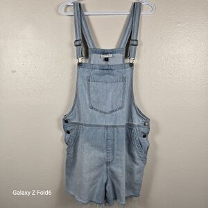 Universal Thread Fair Trade‎ Denim Shortalls 14 Light Wash 100% Cotton Overalls